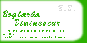 boglarka diminescur business card